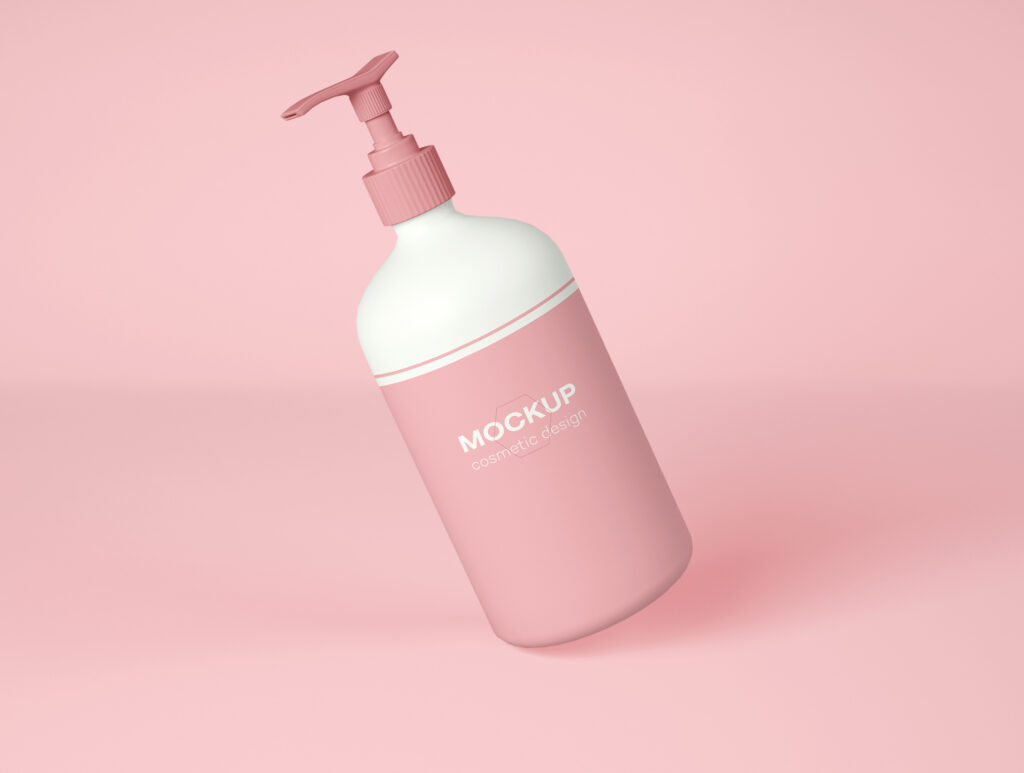 3D Illustration. Mockup of skincare bottle packaging.