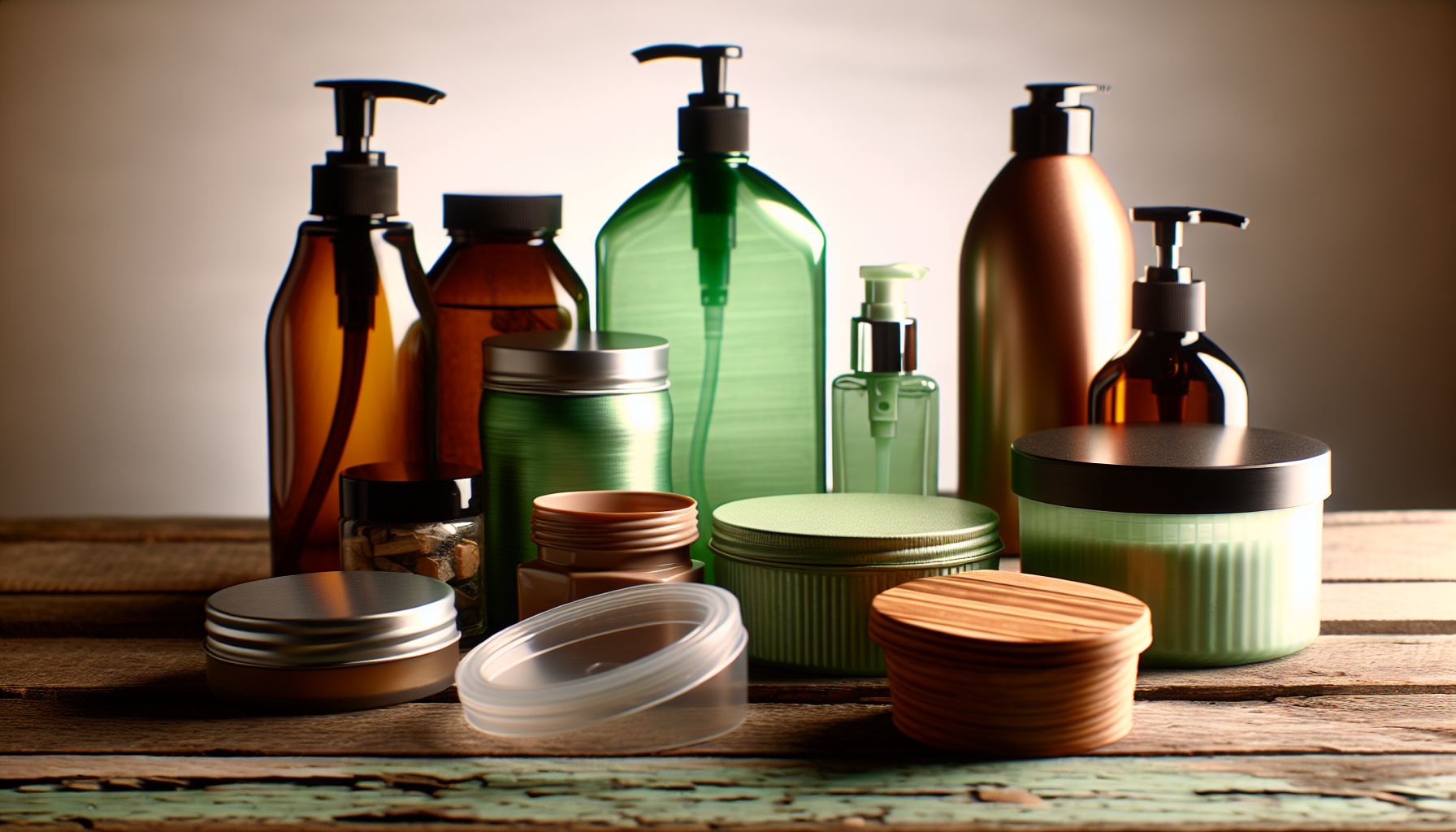 Various sustainable personal care packaging materials