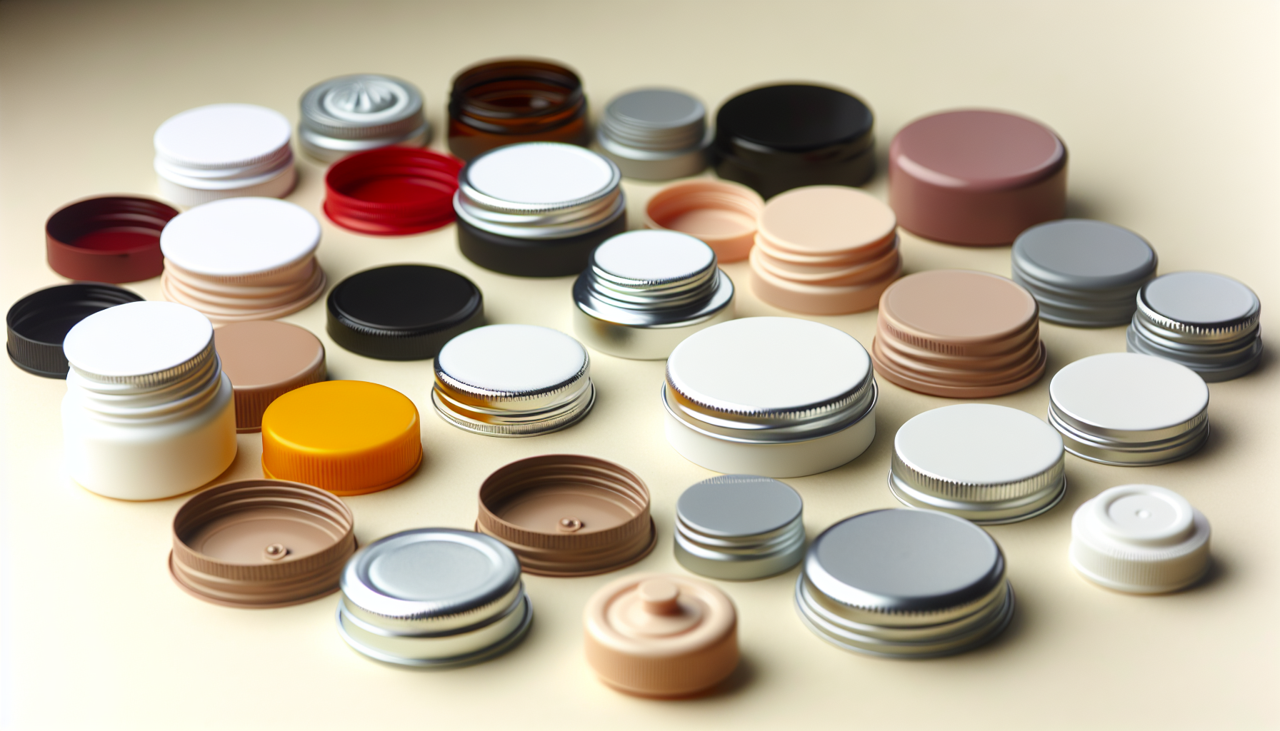 Assortment of lids and closures for body butter jars