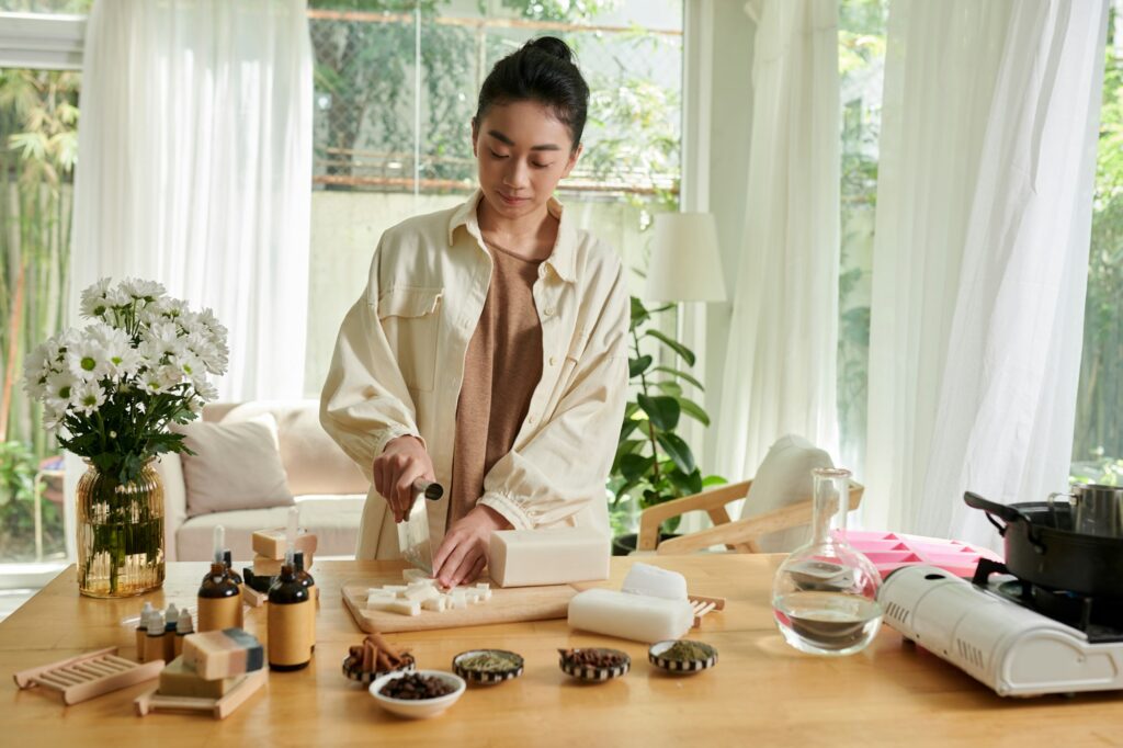 Woman Making Organic Cosmetics